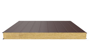 Стеновая сэндвич-панель (минеральная вата) 100 мм х 1190 мм (Накатка)